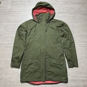 Columbia Lookout Crest Hooded Jacket Light Puffer Women's Green L Full Zip
